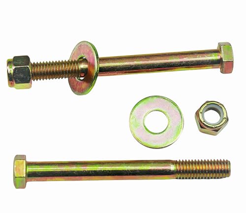 Image of 1 /2 inch x 5 inch Hex Head Bolt by Color Galvanization with Nylon Lock nut and Large Size Washer Assortment Kit,Alloy Steel,Grade 5.(4pcs Pack)