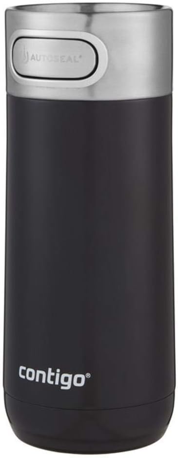 Contigo Luxe Autoseal Travel Mug, Stainless Steel Thermal Mug, Vacuum Flask, Leakproof Tumbler, dishwasher safe, Coffee Mug with BPA Free Easy-Clean Lid, Licorice 360 ml