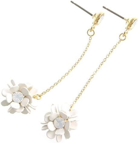 Amazon | [ヴァンテーヌ] VINGTAINE ホワイト フラワー ボールピアス