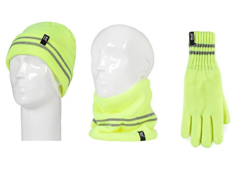 Mens Reflective Cold Weather Workwear Set: Hat, Neck Warmer & Gloves - 3
