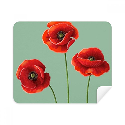 Art Painting Corn Red Flowers Cleaning Cloth Screen Cleaner 2pcs Suede Fabric