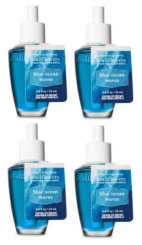 Bath and Body Works 4 Pack Blue Ocean Waves Wallflowers Fragrance Refill. 0.8 fl oz.