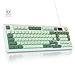 SbocKeeb 96% Wireless Keyboard with Number Pad Knob, American QWERTY 98 Keys Silent Membrane Keyboard Matcha Green Creamy Gaming Keyboard 3-Mode Wired/Bluetooth 5.0/2.4G for Win/Mac(98 Matcha)