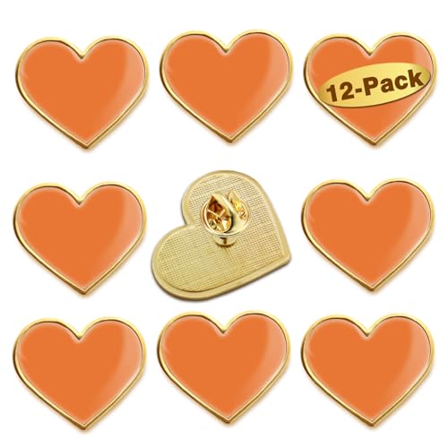 Image of 12 /25 /50 /100Pcs Multicolor Heart Love Lapel Pins Bulk - Metal Heart Health Brooch Badge For Men Women Clothes Bags Hats