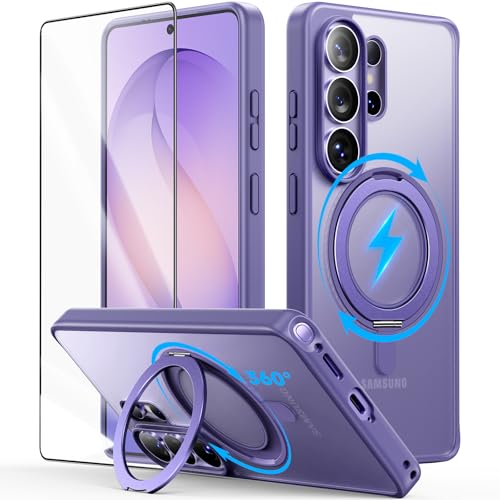 Coque violette Samsung S26 Ultra JUESHITUO anti-jaune haut de gamme et film