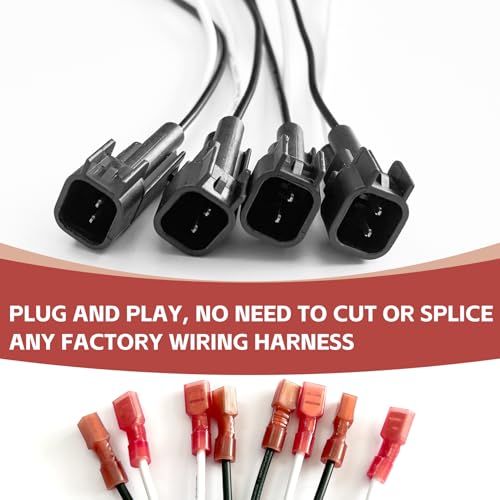 Dunviku 4PCS 72-5600 Speaker Harness Speaker Wiring Harness Adapter Front Rear Door Speaker Wiring Harness Replacement for Ford F150 F250 Escape Mustang Lincoln Mercur