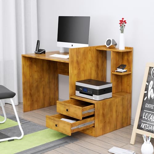 Image of Bniture Wooden Study Table for Home | Engineered Wood Study Table with Side Open Storage Area | Multi Purpose Computer Desk for Writing & Study | Laptop Table for Study Room & Office | Giant Wood