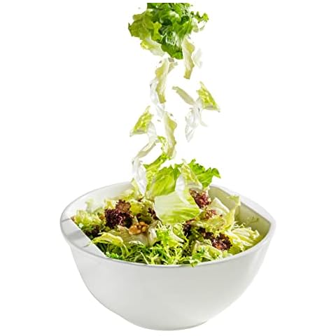 XINLTC Große Salatschüssel aus Porzellan, Salatschüssel und Salatbesteck-Set, Salatschüssel Servierlöffel Set, Salat, Rührgabel und Löffel Cover