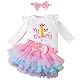 Winmany Baby Mädchen 1. Geburtstag Tutu Rock Set Langarm Strampler Erster Geburtstag Smash Cake Kostüme Partei Kleid Set (Kronen Buchstaben, 9-12M)