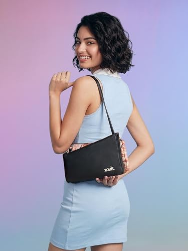Image of ZOUK Kiya Small Shoulder Bag for Women - Dual-Sided Shoulder Bag with Criss-Cross Design| Handcrafted Purse with Dual Zipper Compartments & Water-Resistant Lining |