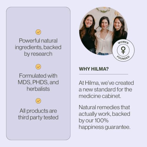 Image of Hilma Gas and Bloating Relief, 100 Vegan Capsules | Natural Herbal Supplements with Peppermint Leaf, Anise, Caraway, Fennel Seed & Lemon Balm for Debloat & Gut Support