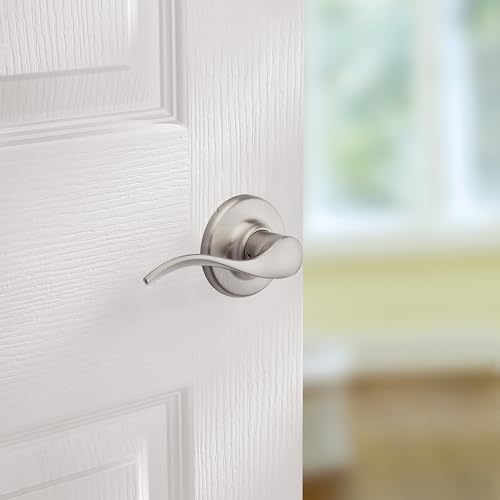 Kwikset Balboa Interior Passage Door Handle, Lever for Closet and Hallway Doors, Reversible Non-Locking Handle Lever, Satin Nickel, with Microban Protection - image 2