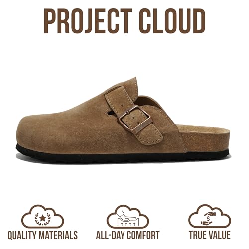 Image of Project Cloud 100% Genuine Leather Footbed Clogs for Women - Memory Foam Arch Support Slippers for Women - Trendy Slip-ons Women's Mules & Clogs Sandals