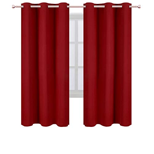 Image of LEMOMO Red Thermal Blackout Curtains /42 x 72 Inch /Set of 2 Panels Room Darkening Curtains for Bedroom