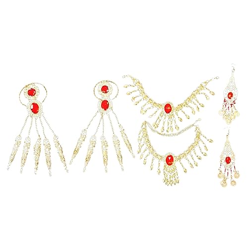 Collares de cadena de oro para mujer juego de pendientes colgantes y pulseras 2