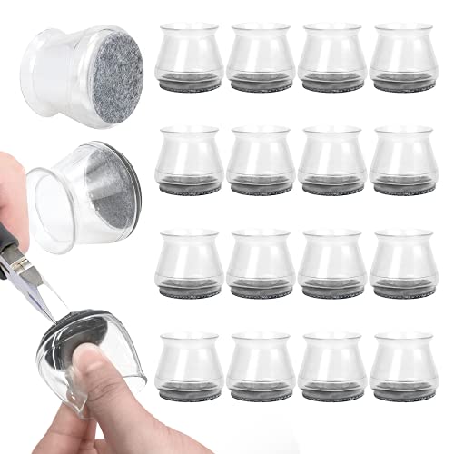 Maylai Chair Leg Covers to Protect Floors,16 Pcs Thickened Silicone Felt Furniture Pads for Hardwood Floors,Free Moving Table Leg Protector Caps to Prevent Floor Scratches and Reduce Noise.