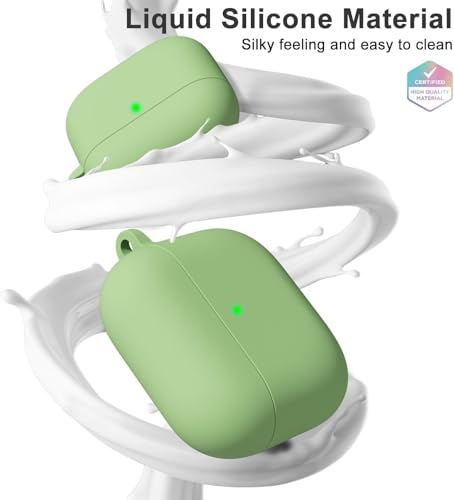 Image of Meyaar for Apple AirPods Pro 3 ​​​​​​​Case Cover with Keychain, Soft Skin Silicone Case Cover, Full Protective Case Cover Compatible with AirPods Pro (3rd Generation) Case 2025 (Mint Green)