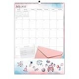 GuassLee Aesthetic Wall Calendar 2025 with Pockets, Vertical Monthly Pocket Wall Calendar From Jun. 2025 to May 2026, 12-Month Hanging Wall Planner for Office School Home Planning, 17'x12'