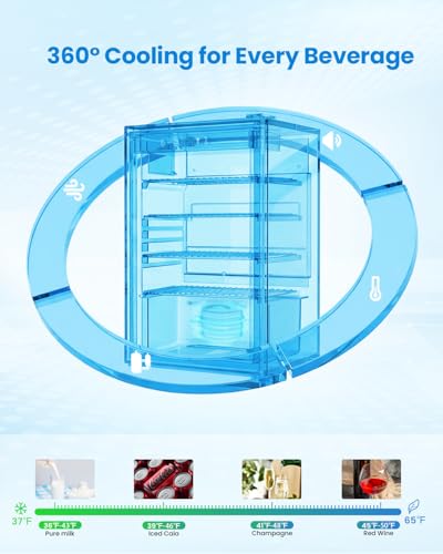 Image of Feelfunn 4.5 Cu.Ft Beverage Refrigerator Cooler - 145 Can Mini Fridge Glass Door for Soda Beer Wine, Small Refrigerator for Bedroom Office Home Bar, 4 Adjustable Shelves, Black