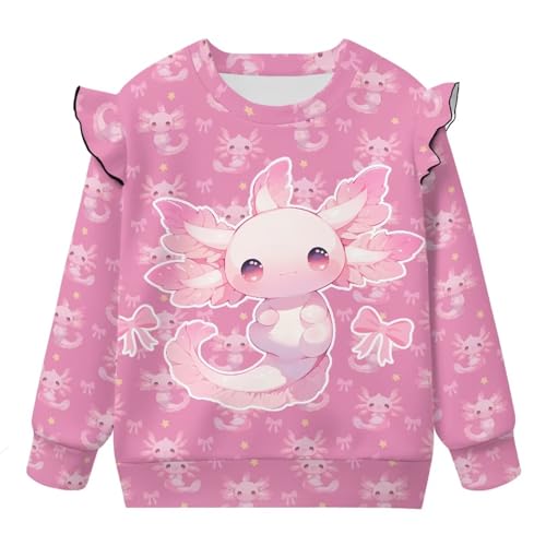 Girls Sweatshirt Crewneck Cute Ruffle Shoulder Long Sleeve Pullover Sweatshirt Fall Winter Casual Tops Kids Sweater4