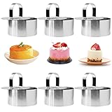 🍰 【Fácil de Usar】 Vierta la mezcla en el molde, presione el pastel con la tapa, luego coloque todo el pastel y el molde (sin la tapa) en el refrigerador para que se enfríe y finalmente presione el pastel con la tapa - su ¡El pastel favorito está listo! La tapa del anillo de la torta con asas facilita la extracción de la torta.