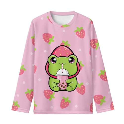 Image of WELLFLYHOM Long Sleeve T-Shirt for Boys Girls 3-16 Years Old Tee Tops Crewneck Pullover Shirts Fall Outfits