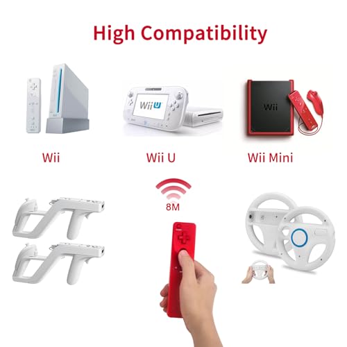 Image of TechKen Wii Controller 2 Pack, Wii Remote Controller with Silicone Case and Wrist Strap, Wii Remote Controller for Wii /Wii U