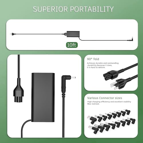 Image of SZGUDULO 90W Universal Slim Adapter Laptop Charger for Dell HP Acer 16 Tips