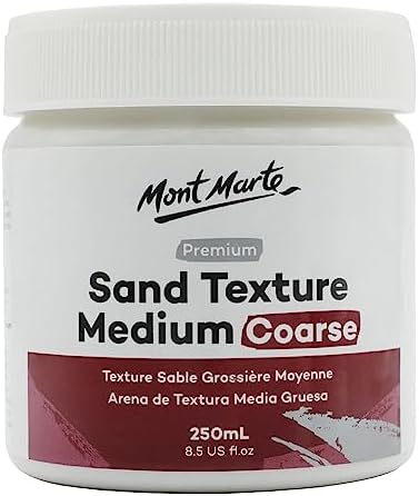 Mont Marte Sand Texture Medium Coarse Premium 250ml (8.5 US fl.oz), Sand Texture Paint Medium for Acrylics, Create Special Effects in Acrylic and Oil Paintings