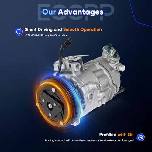 Image of ECCPP AC Compressor Fit for Chevrolet Camaro 2.0L 2016-2023 | Fit for Cadillac ATS CTS 2.0L 2013-2019 Fast Cooling AC Compressor with Clutch Low Vibration Fuel Efficient