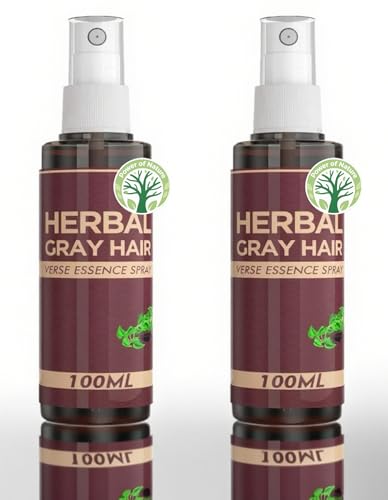 Herbal Gray Hair Spray, Hair Darkening Conditioner Spray, Herbal Hair Coloring Spray, Hair Darkening Conditioner, Reverse Grey Hair,Hair Coloring Essence for 4 Weeks Gradual Results (2-pcs)