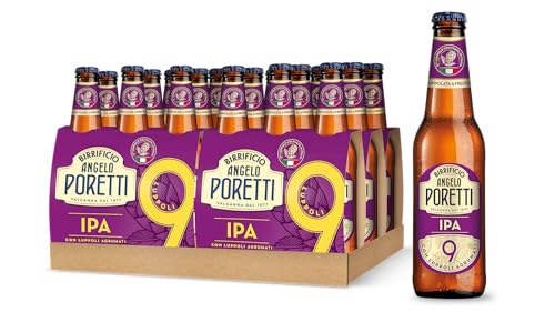 Birrificio Angelo Poretti Birra 9 Luppoli IPA con Luppoli Agrumati, Cassa con 24 Bottiglie di Birra da 33cl