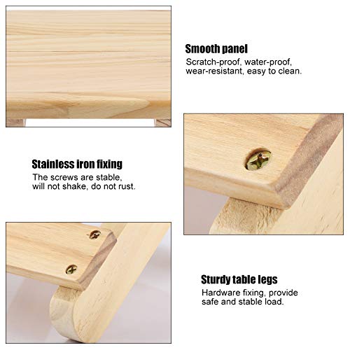 Weiyirot Banco quadrado de madeira portátil pequeno e quadrado, banco quadrado de estilo rural, para