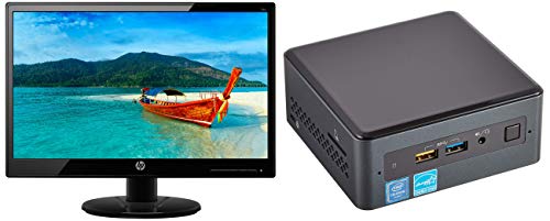 Image of Intel NUC Mini PC Celeron J4005 /4GB DDR4 /32GB eMMC /Windows 10 64 Bit, BOXNUC7CJYSAL and Monitor Combo