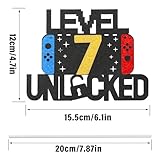 Prasacco 7th Birthday Cake Topper Gaming Cake Topper Personalized Happy Birthday Cake Topper Decoration Birthday Game Party Supplies for Kids Boys - Image 2