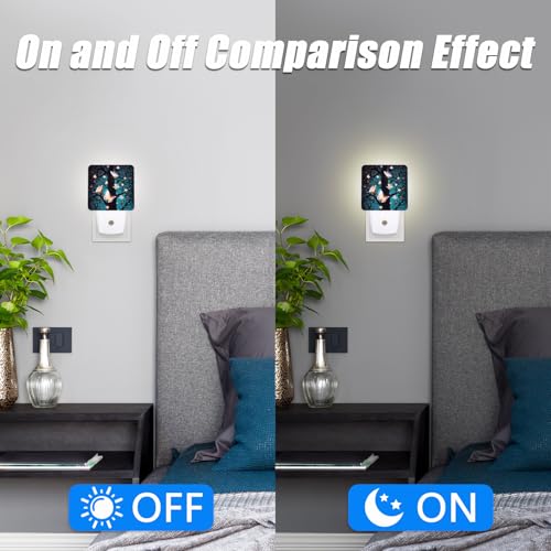 Image of Magical Butterflies Night Light,Forest Nightlight Plug into Wall,LED Lamp,Suitable for Bedrooms,Kitchens,Toilets,Etc.Auto Sensor Dusk to Dawn,Energy-Saving