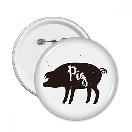 Broches rondes cochon noir et blanc pour cacher un trou de vêtement