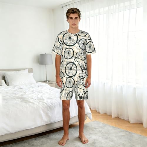 Pijama de hombre de dos piezas suave y transpirable con bolsillos 3