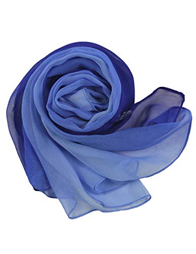 Pantonight Silk Ombre Lightweight Accent Scarf Blue Chiffon Scarf (Blue 704) #TOP4