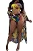 Lovaru Women's New Colorful Dyeing Bikini One Piece Swimsuit+Ponchos Cover Ups (Small, Yellow)