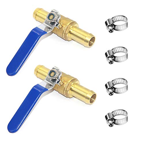 80% Off Discount Joywayus 2PCS 3/4" Hose Barb Inline Brass Shutoff Ball Valve Water Oil Air Gas Fuel Line Pipe Fittings