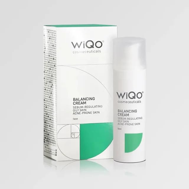 WiQo Balancing Cream 30ml, Crema Viso Seboregolatrice per Pelle Mista e Impura, Idratante Opacizzante con Acidi Azelaico