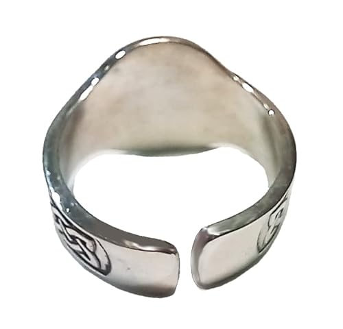 Anillo de plata Tetragramatón ajustable para hombre y mujer
