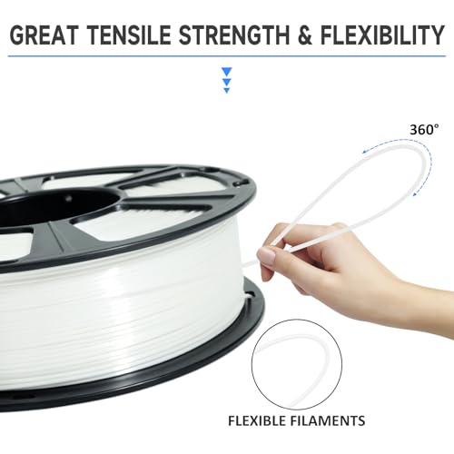 Image of GIANTARM 3D Printer Filament, Silk White Pla Filament, 1Kg(2.2lbs) Spool, 1.75mm Dimension Accuracy + /- 0.03mm, 3D Printing Filament
