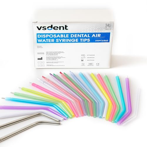 VSDent 250pcs Disposable Dental Air Water Syringe (3 In 1 Tips)