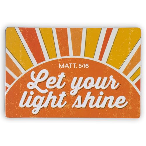 Christian Art Gifts Inspirational Refrigerator Scripture Magnet for Men & Women with Bible Verse: Let Your Light Shine - Matthew 5:16 Sunrise Theme Magnet, Homen & Kitchen Decorations, Size 3" x 2"