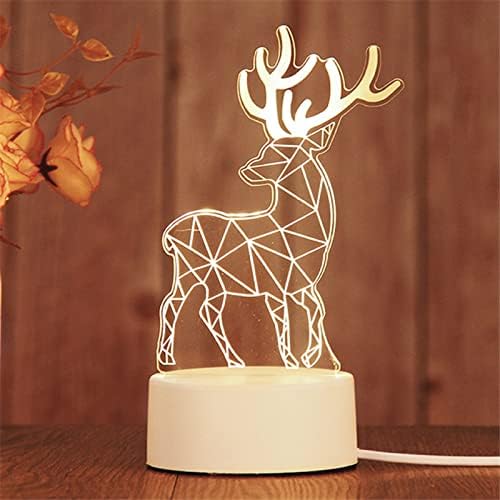 CUICANSHANG Deer Illusion Lamp Night Light for Kids LED Table Lamp Night Lamp Bedroom Decoration Holiday Presents Birthday Gifts for Children Boys Girls