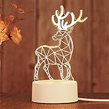 CUICANSHANG Deer Illusion Lamp Night Light for Kids LED Table Lamp Night Lamp Bedroom Decoration Hol