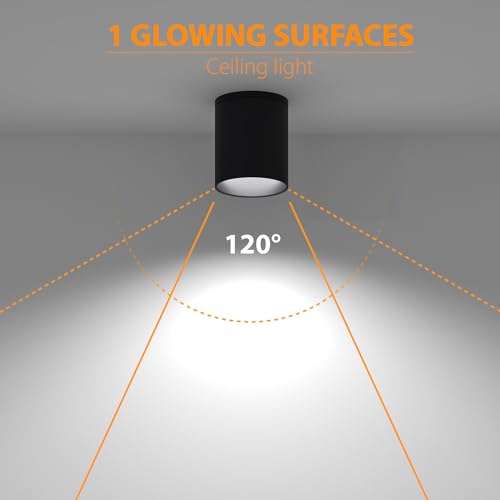 EBION Surface Mounted Downlight,IP54 Waterproof Outdoor Ceiling Light,GU10 Ceiling Spot Lights,Aluminum Round Ceiling Lighting Fixture for Bedroom,Living room,Bathroom,Hallway,Office,Anthracite,1 Pack - Image 4