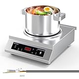 GIHETKUT Commercial Induction Cooktop,Professional Induction Cooktop, 5000W Hot Plate with LCD Touch Control 4 Hours Timer, 16 Power Levels,Auto-Shut-Off,Induction Stove Top 220-240V